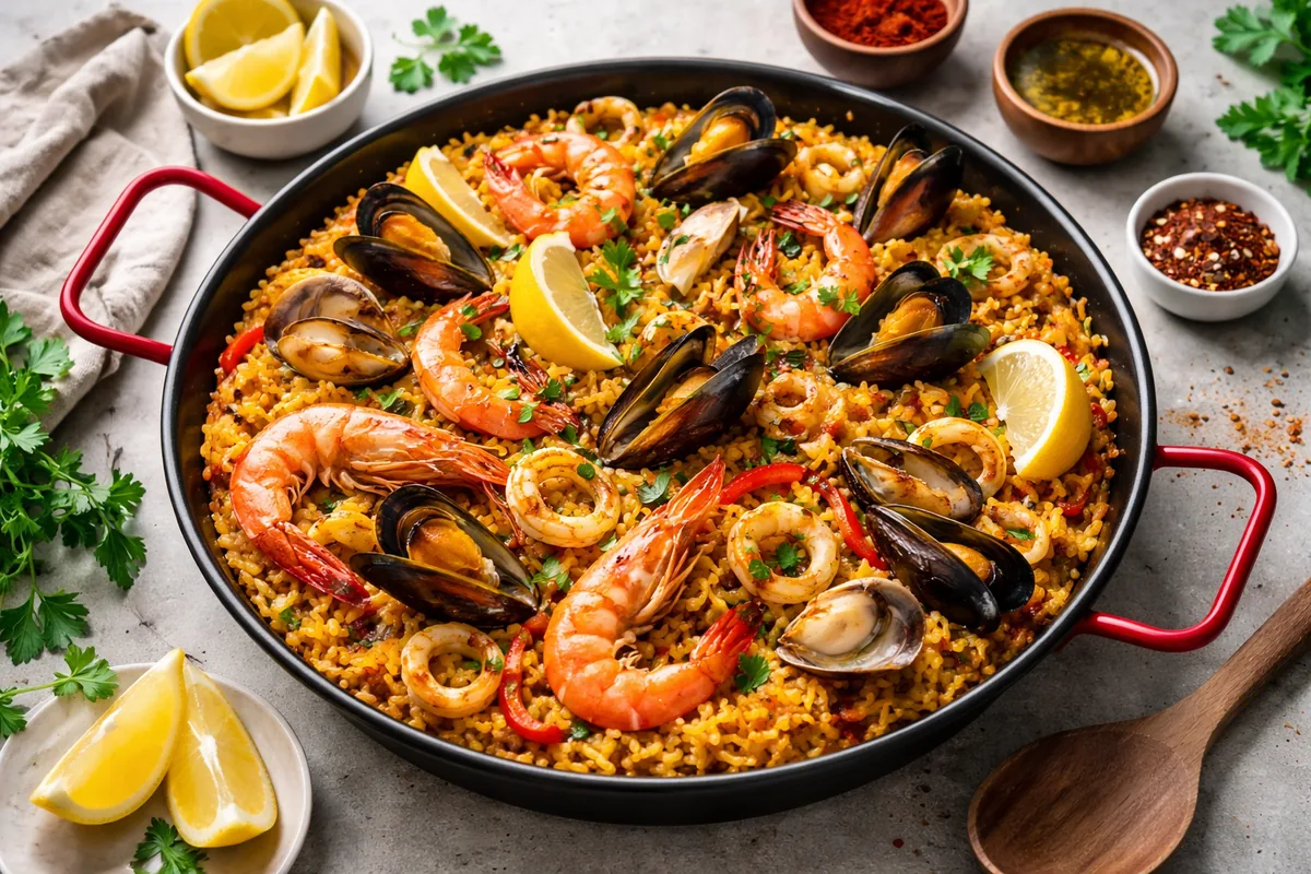 Comment préparer une paella aux fruits de mer en seulement 30 minutes