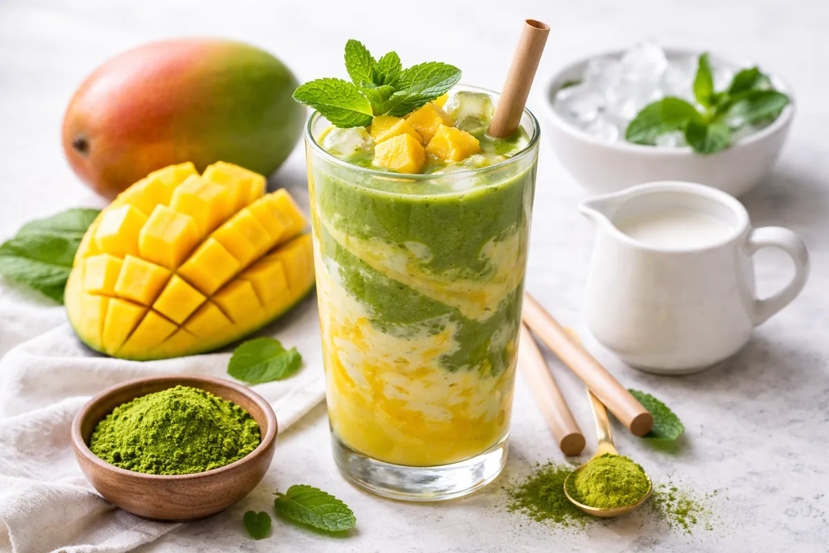 Comment préparer une boisson rafraîchissante au matcha et à la mangue